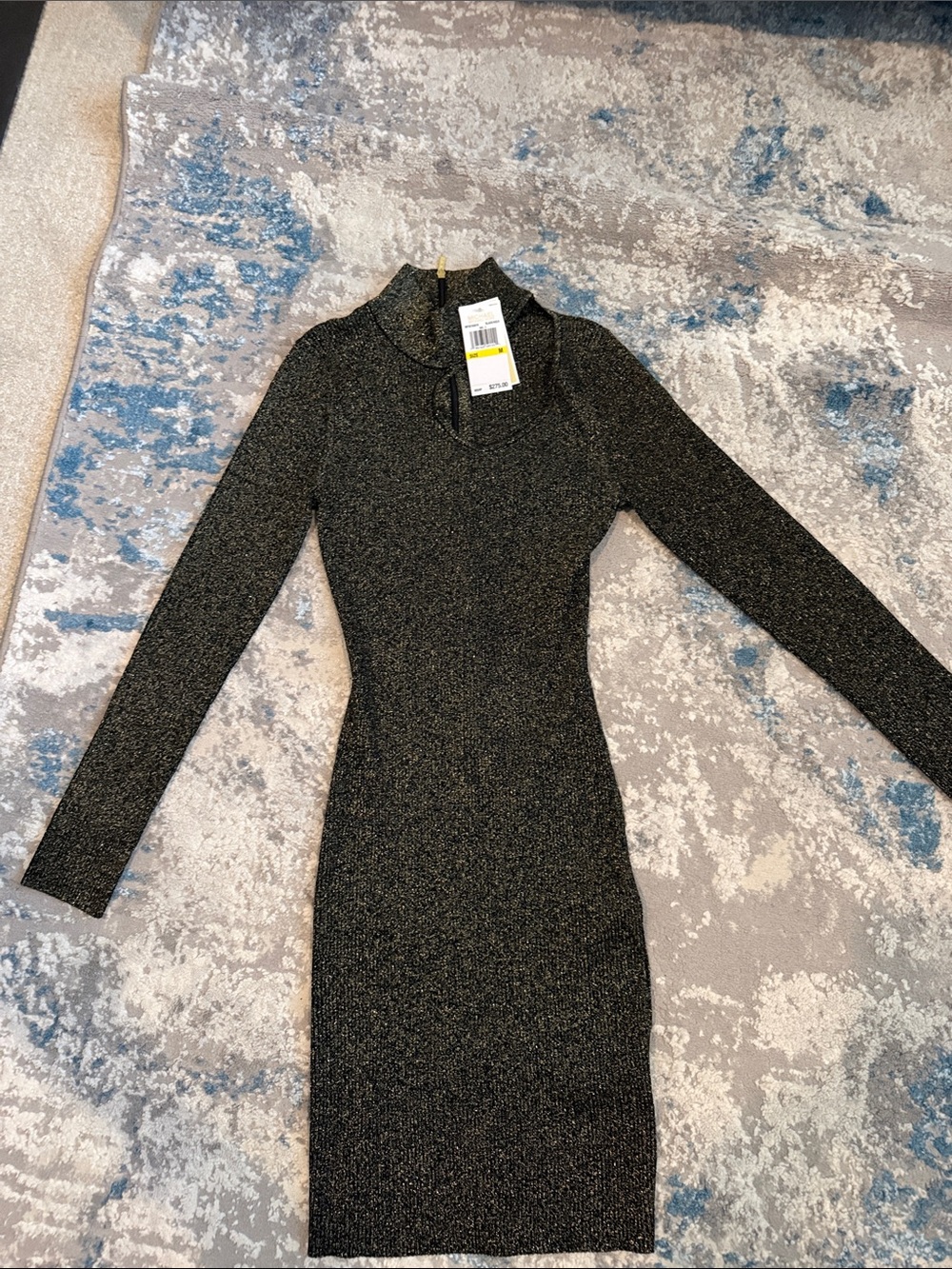 Brand new Long Sleeve Metallic Knit dress Michael kors with tags